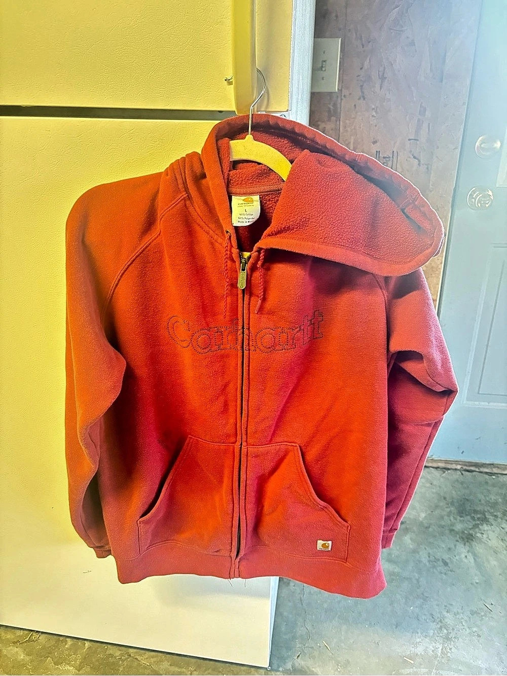 Carhartt Full-Zip Logo Hoodie Red Large